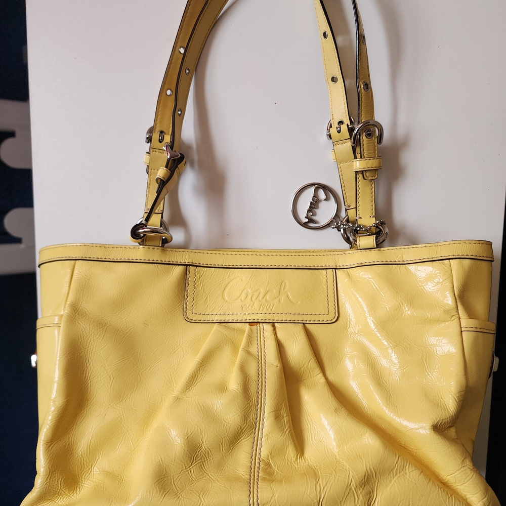 Coach Bright Yellow Leather Shoulder Bag